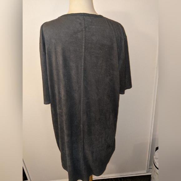 JACKSON grey suede Tshirt dress - Picture 3 of 7
